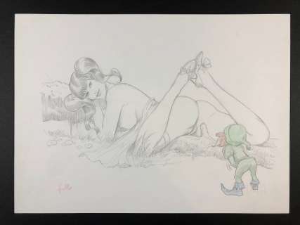 Frollo - illustrazione originale - "Biancaneve" - Page volante - (1990) | Catawiki