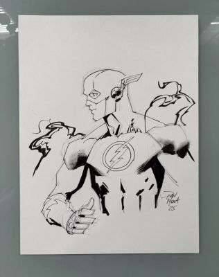 Original Art Barry Allen Flash Bust Sketch Dan Mora 9x12 NYCC 2025 DC Comics | Raremarq (Buy It Now)