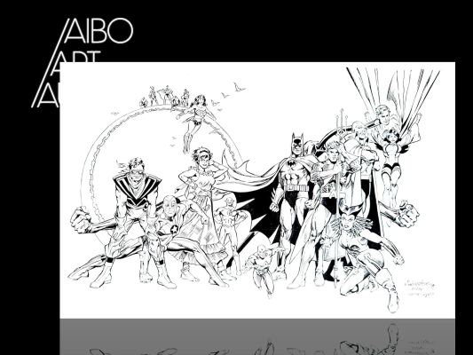Joe Rubinstein Justice... | Lot 51 - Joe Rubinstein Justice league Illustration à l’encre... | Aibo Art Auction