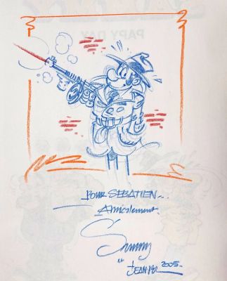 JEAN POL Sammy Superbe... - Lot 266 - JEAN POL Sammy Superbe dédicace représentant un des...