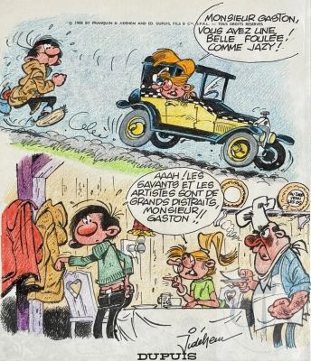 Jidéhem | Lot 252 : Jidéhem / Gaston Lagaffe. Dessin original pleine page illustrant… | Dagoty