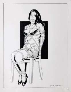 Saint Germain - Illustrazione originale â€œBondageâ€ - firmata - Loose page | Catawiki