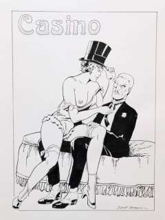 Saint Germain - Illustrazione originale â€œCasinoâ€ - firmata - Loose page | Catawiki