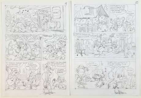 Lara Molinari - 2xTav.Preliminari "Paperinik il Fortunello" pp. 14-15 - Loose page - First edition - (2019) | Catawiki