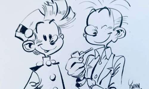 Yoann - Originele tekening - Robbedoes en Kwabbernoot - (2018) | Catawiki