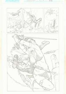 Mel Rubi - spider-man / red sonja #5 p. 15 - great spidey and red sonja action splash - 2008