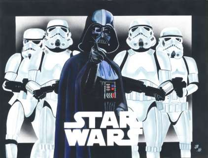 Star Wars - Darth Vader and Imperial Stormtroopers - Large Painting - Diego Septiembre - Original Acrylic Art | Catawiki