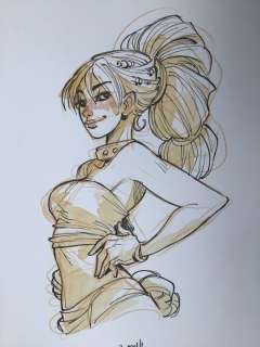 Barbucci, Alessandro - Dessin original couleur - EkhÃ¶ monde miroir | Catawiki