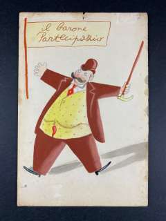 Sto (Sergio Tofano) - "Il Barone Partecipazio" illustrazione originale - First edition - (1951) | Catawiki