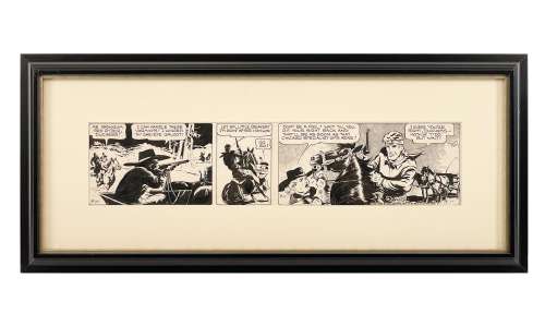 FRED HARMAN, JR. RED RYDER DAILY COMIC STRIP ORIGINAL ART DATED 9-11-40 (NEA SERVICE, INC., 1940) INK OVER GRAPHITE ON BOARD | misc / divers