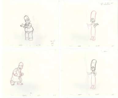 20th Century Fox Television - Original Production drawings - The Simpsons - Homer & Marge - original drawing - (2000) | Catawiki