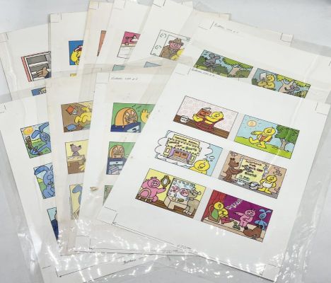 A collection of ten Henrys Cat printing proof original artworks for… | misc / divers