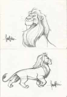 Il Re Leone - Lara Molinari - 2x illustrazioni orig. "Mufasa" - Loose page - (2018) | Catawiki