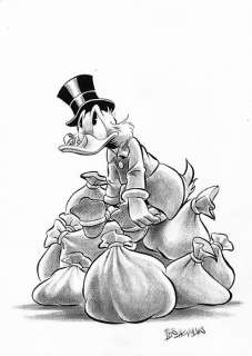 Bas Heymans - Uncle Scrooge - Sitting Sadly - Original Preliminary Art | Catawiki