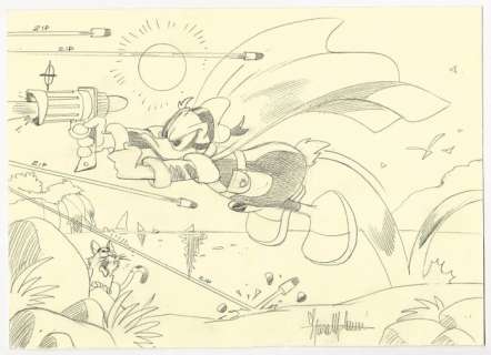 Paperinik - Lara Molinari - illustrazione orig. "L’ Impavido Papero Mascherato" - Loose page - (2020) | Catawiki