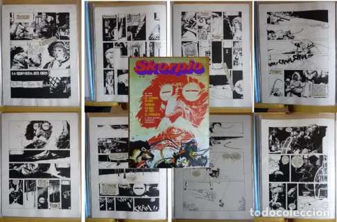Enrique Breccia originales - 8 páginas - Historia completa Quimera del oro + revista Skorpio 90