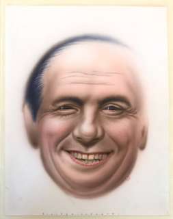 Filippo ScÃ²zzari - Frigidaire n. 160 - Illustrazione originale per cover "Berlu Ridens" - Loose page - (1994) | Catawiki