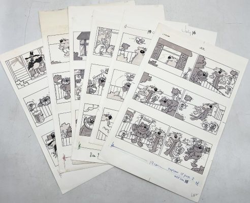 Lot 83 - A group of six original artworks for Roobarb & Custard comic strip… | misc / divers