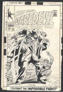 Gene Colan John Tartaglione - ** great gene colan daredevil cover - silver age - large art issue daredevil #32