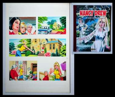Bus, Bert | Original colored plate (p.11)  - Nancy Drew + Nancy Drew en haar dubbelgangster  - C  - canvas back  - (2012) | Catawiki