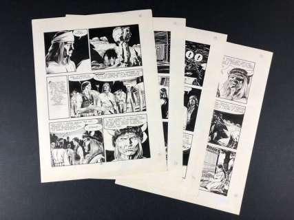 Tex n° 346 - Fabio Civitelli - 4x Tavole originali "Gli Spiriti della notte" - Loose page - (1989) | Catawiki