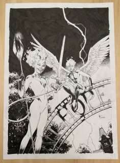 Gary Frank Hornsby & Halo original comic art cover. Superman, Batman artist