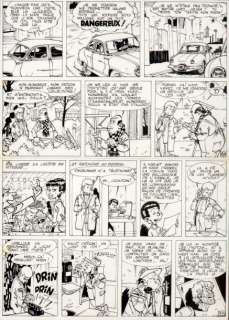 Tillieux | Gil Jourdan - La voiture immergée Encre de Chine et couleurs Ã  | Millon