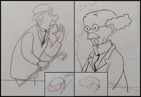 Tintin - 4 x Original drawings - Dupond / Dupont & Tournesol - On a marché sur la lune - (1960’s) | Catawiki