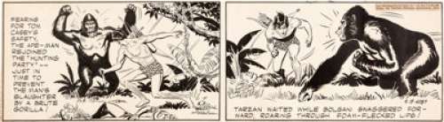 Bob Lubbers Tarzan Daily Comic Strip Original Art dated 9-15-52 (United Feature Syndicate, 1952). ... | Heritage