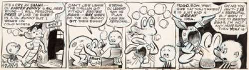 Walt Kelly Pogo Daily Comic Strip Original Art dated 4-7-50 (Post-Hall Syndicate, 1950).... | Heritage