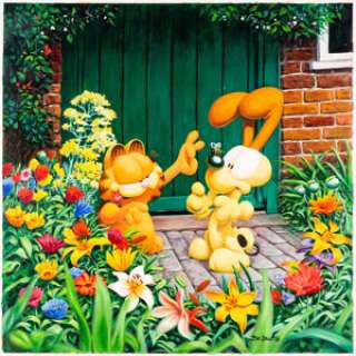 Jim Davis Studio The Art of Being Garfield 2003 Calendar "May" Painting Original Art (Andrews McMeel Pub., 2002).... | Heritage