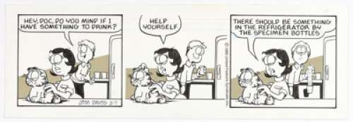 Davis, Jim | Jim Davis Garfield Daily Comic Strip Original Art Dated 2-7-86 (United Feature Syndicate, 1986).... | Heritage