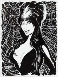 Unidentified Dynamite Entertainment Artist | David Acosta - Elvira Illustration Original Art (c. 2022).... | Heritage
