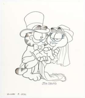 Davis, Jim | Jim Davis - Garfield "Wedding" Illustration Original Art (c.1980s).... | Heritage