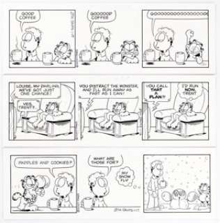 Davis, Jim | Jim Davis Garfield Consecutive Daily Comic Strip Original Art Group of 6 (PAWS, 2007).... (Total: 6 Original Art) | Heritage