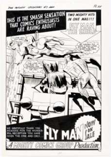 Paul Reinman The Mighty Crusaders #3 1-Page House Ad Illustration Original Art (Archie, 1966). | Heritage