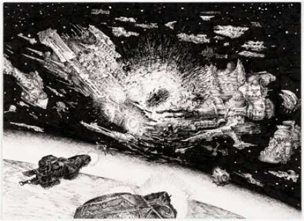 Tony Hough White Dwarf Magazine Battlefleet Gothic Illustration Original Art (Games Workshop, c. 1999). (Total: 2 Items) | Heritage