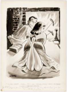 Jack Cole (as Jake) Joker April-1955 Single Panel Gag Cartoon Illustration Original Art (Humorama, 1955). | Heritage