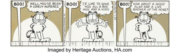 Jim Davis Garfield Daily Comic Strip Original Art dated 4-24-93 (Universal Press Syndicate, 1993). | Heritage