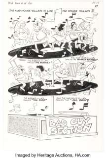 Bill Kresse Archie‘s Madhouse #48 "Bad Guy Section" Illustration Original Art (Archie, 1966).