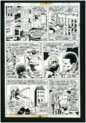 Buscema, John; Sinnott, Joe | Item #40325 Ms. Marvel #1 page 16 Original Comic Art by John Buscema. John Buscema, Joe Sinnott | Parigi Books
