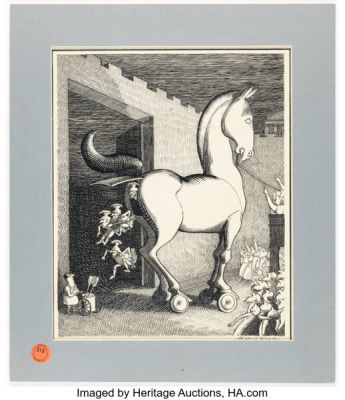 Arnold Roth Help! V1#3 "The Truth Behind the Trojan Horse" Illustration Original Art (Warren, 1960). | Heritage