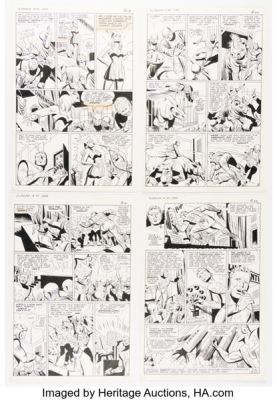 Paul Reinman Fly Man #35 Shield Story Pages 7-10 Original Art (Archie, 1966). (Total: 4 Original Art) | Heritage