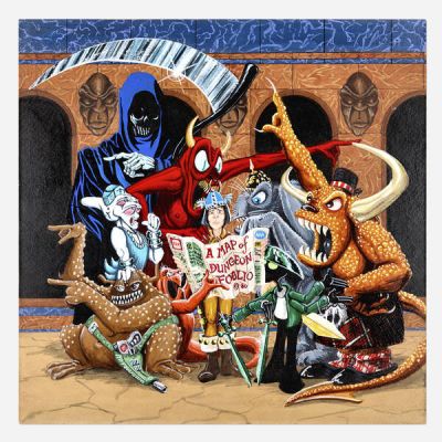 Phil Foglio | Dungeons and Dragons: Days of the Dragon ’Directions’ April 1981 Calendar Original Art (Dragon Publishing, 1980) | Landry Pop Auctions