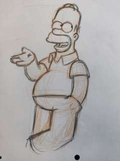 The Simpsons - Original Animation Art drawing - Homer - First edition | Catawiki