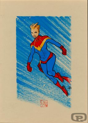 Olivier Vatine | Captain Marvel, Illustration - Original Artwork by Olivier Vatine | Pulp’s Art
