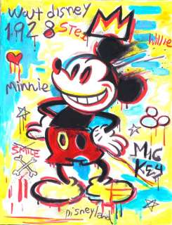 Mickey Mouse inspired by Jean-Michel Basquiat Art - Original Painting - 70 x 50 cm - Tony Fernandez Signed - Acrylic Art | Catawiki