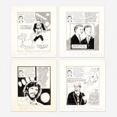Don Sherwood | Lot 326 - Group of 4 Dick Clark’s Rock and Roll Remember Daily Strips Original Art (Chicago Sun Times) | Landry Pop Auctions