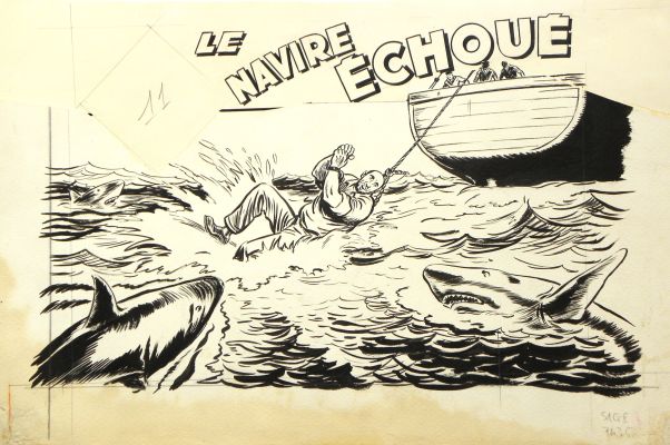 Dell’acqua, Edgardo |  » Le navire échoué  » – Couverture Originales | Zic et Bul