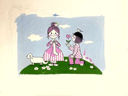 RAYMOND PEYNET - Original illustration cm. 32,5x25. Gouache. Signed. Mint. Code 418.